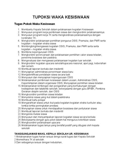 Tugas Waka Kesiswaan campur air dan kopi 318 lineup baru image 2